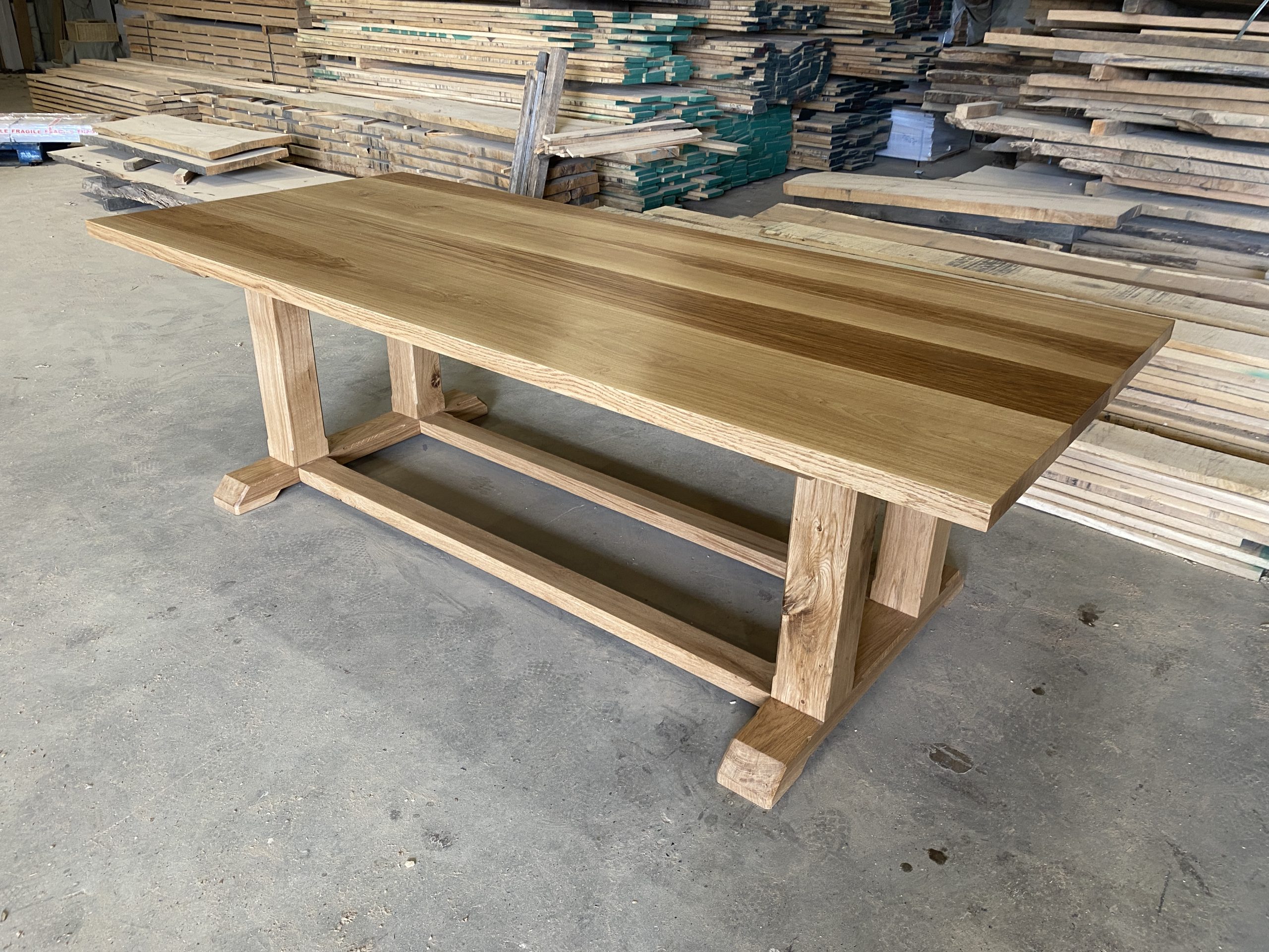 twin pedestal oak refectory table